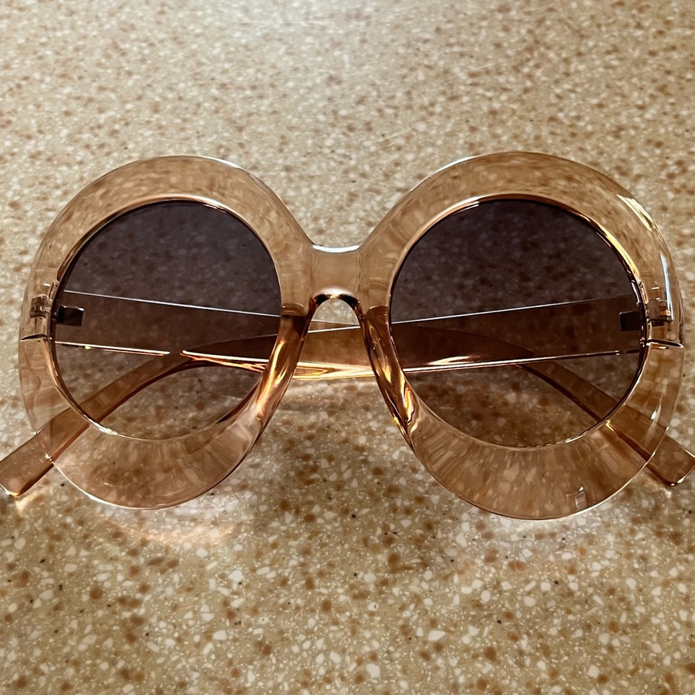 Chic Oversized Round Sunglasses - Rose Gold